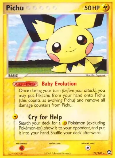 Pichu 21/108 Power Keepers Pokemon card