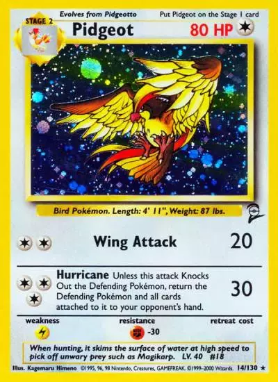 Pidgeot 14/130 Base Set 2 Pokemon card