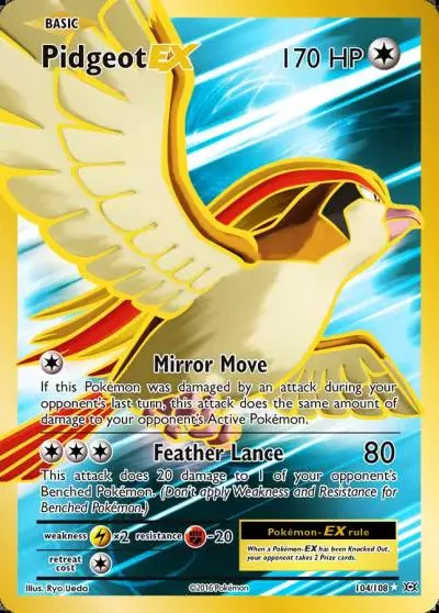 Pidgeot-EX 104/108 Evolutions Pokemon card