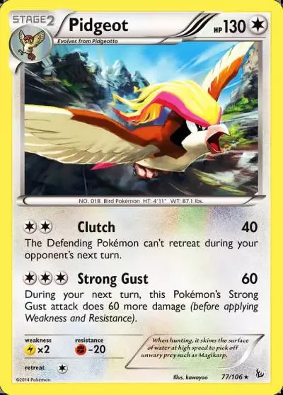 Pidgeot 77/106 Flashfire Pokemon card