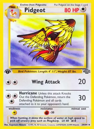 Pidgeot 24/64 Jungle Pokemon card
