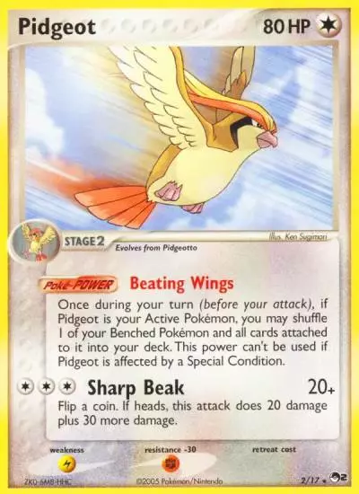 Pidgeot 2/17 POP Series 2 Pokemon card