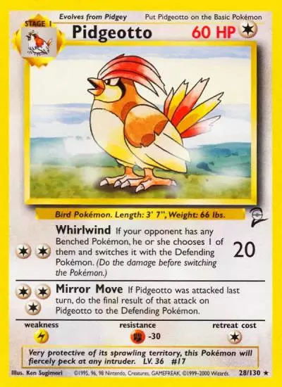 Pidgeotto 28/130 Base Set 2 Pokemon card