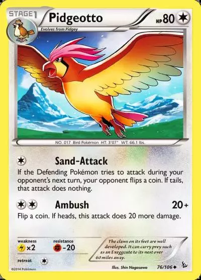 Pidgeotto 76/106 Flashfire Pokemon card