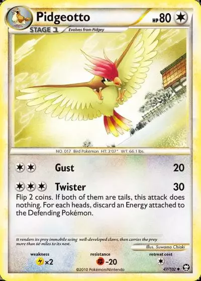 Pidgeotto 47/102 HS—Triumphant Pokemon card