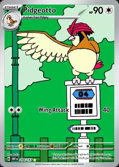 Pidgeotto 208/197 Obsidian Flames Pokemon card