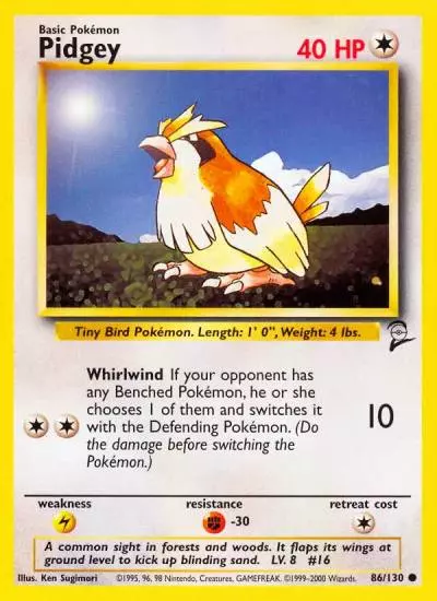 Pidgey 86/130 Base Set 2 Pokemon card