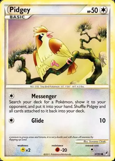 Pidgey 67/95 Call of Legends Pokemon card