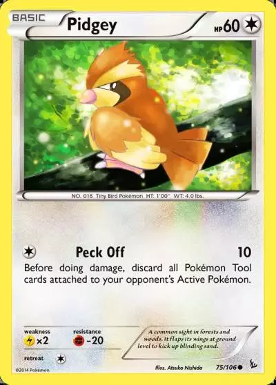 Pidgey 75/106 Flashfire Pokemon card