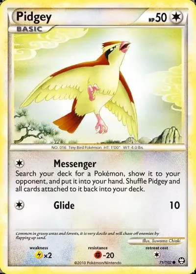 Pidgey 71/102 HS—Triumphant Pokemon card