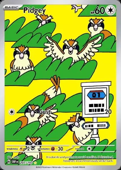 Pidgey 207/197 Obsidian Flames Pokemon card