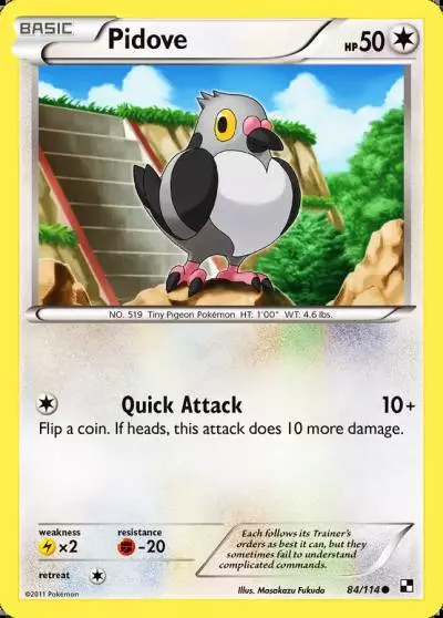 Pidove 84/114 Black & White Pokemon card
