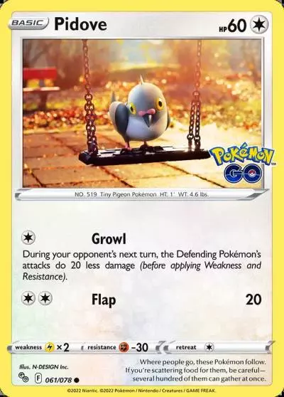 Pidove 61/78 Pokémon GO Pokemon card