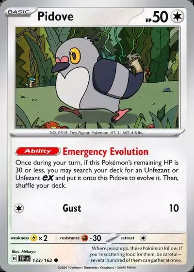 Pidove 133/162 Temporal Forces Pokemon card