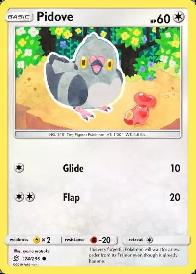 Pidove 174/236 Unified Minds Pokemon card