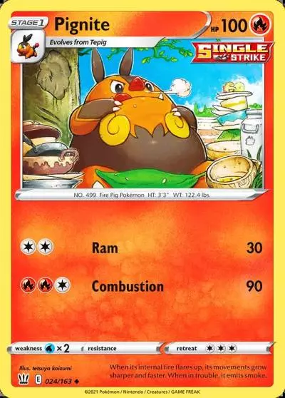 Pignite 24/163 Battle Styles Pokemon card
