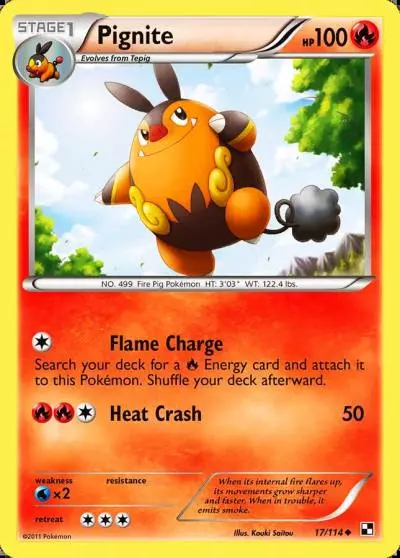 Pignite 17/114 Black & White Pokemon card