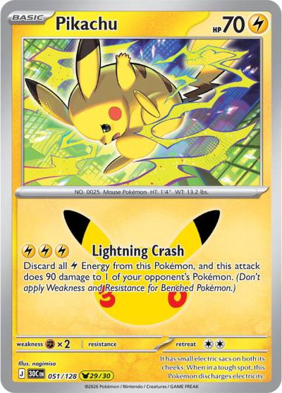 Pikachu 51/128 30th Celebration Pokemon card