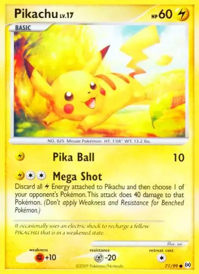 Pikachu 71/99 Arceus Pokemon card