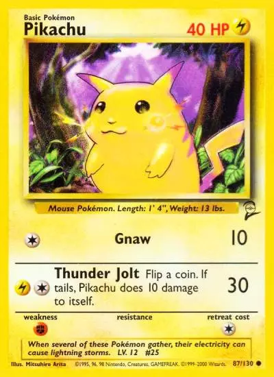 Pikachu 87/130 Base Set 2 Pokemon card