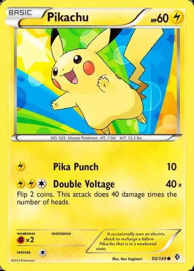 Pikachu 50/149 Boundaries Crossed Pokemon card