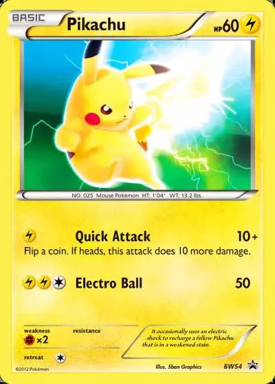 Pikachu BW54/101 BW Black Star Promos Pokemon card
