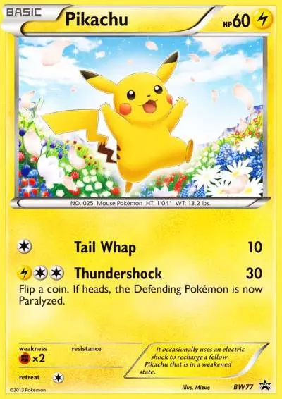 Pikachu BW77/101 BW Black Star Promos Pokemon card
