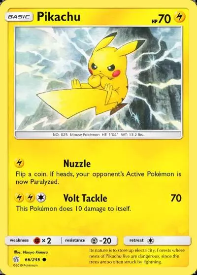 Pikachu 66/236 Cosmic Eclipse Pokemon card