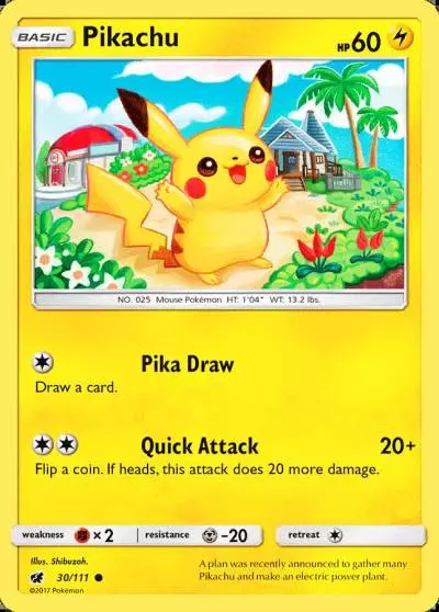 Pikachu 30/111 Crimson Invasion Pokemon card
