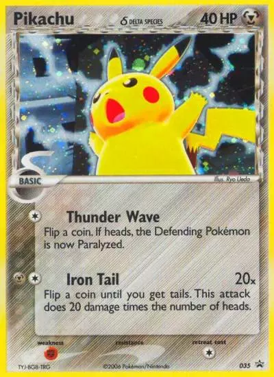 Pikachu δ 35/40 Nintendo Black Star Promos Pokemon card