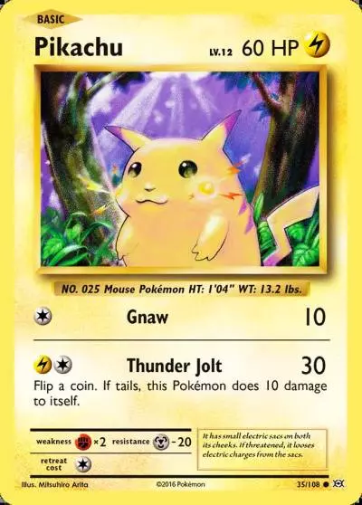 Pikachu 35/108 Evolutions Pokemon card