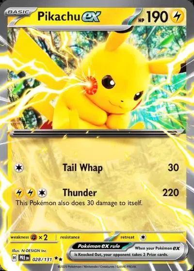 Pikachu ex 28/131 Prismatic Evolutions Pokemon card
