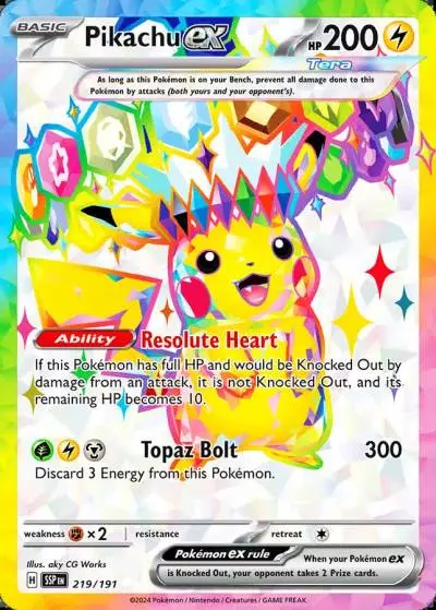 Pikachu ex 219/191 Surging Sparks Pokemon card