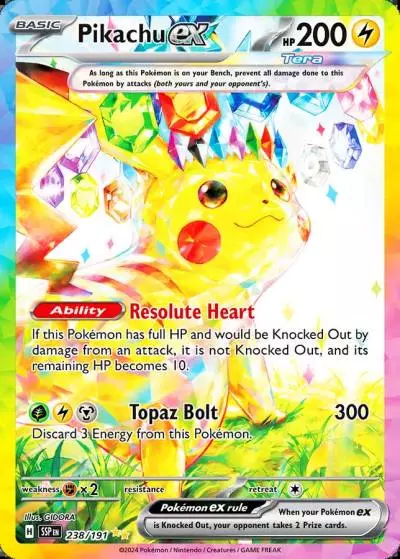 Pikachu ex 238/191 Surging Sparks Pokemon card