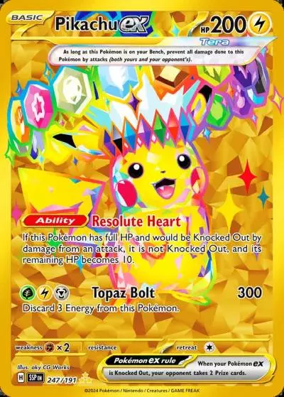 Pikachu ex 247/191 Surging Sparks Pokemon card