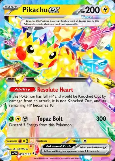 Pikachu ex 57/191 Surging Sparks Pokemon card