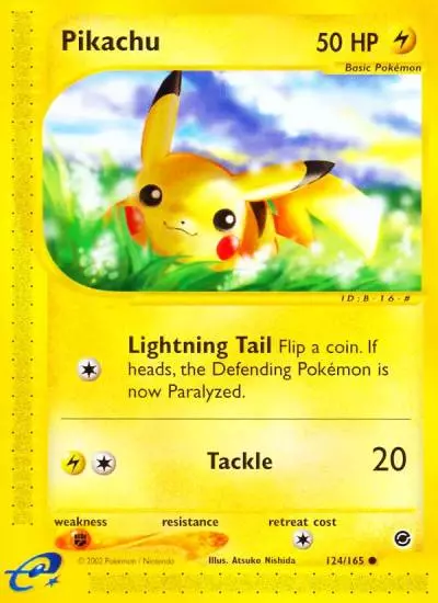 Pikachu 124/165 Expedition Base Set Pokemon card