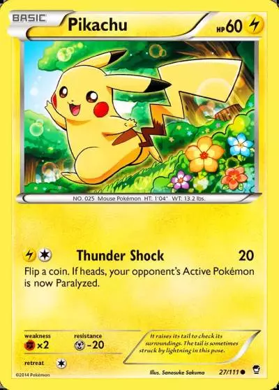 Pikachu 27/111 Furious Fists Pokemon card