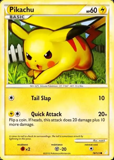 Pikachu 78/123 HeartGold & SoulSilver Pokemon card