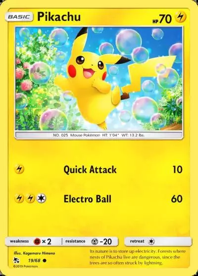 Pikachu 19/68 Hidden Fates Pokemon card