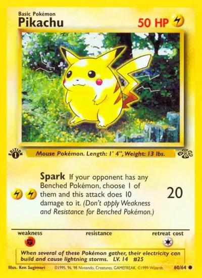 Pikachu 60/64 Jungle Pokemon card