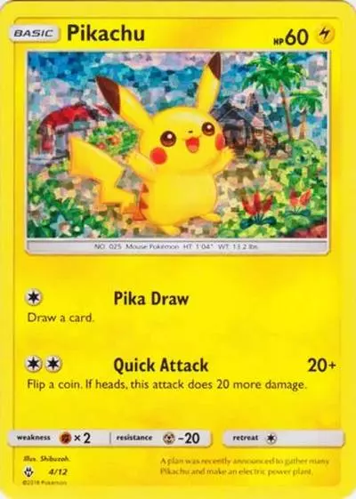 Pikachu 4/12 McDonald's Collection 2018 Pokemon card