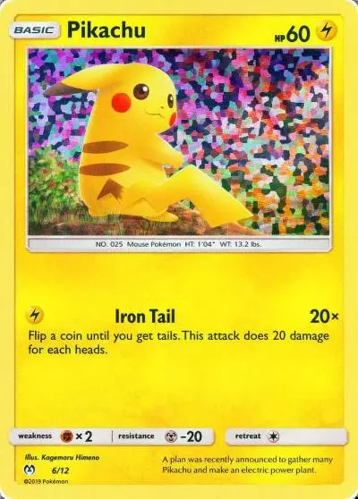 Pikachu 6/12 McDonald's Collection 2019 Pokemon card