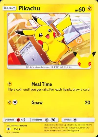 Pikachu 25/25 McDonald's Collection 2021 Pokemon card
