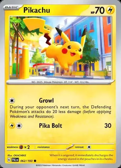 Pikachu 62/193 Paldea Evolved Pokemon card