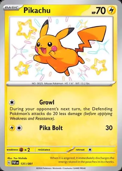 Pikachu 131/91 Paldean Fates Pokemon card