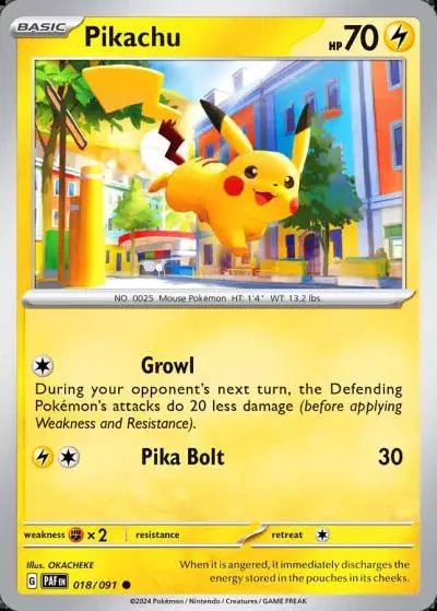 Pikachu 18/91 Paldean Fates Pokemon card