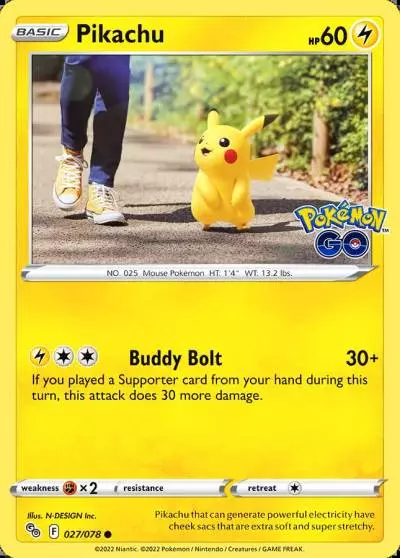 Pikachu 27/78 Pokémon GO Pokemon card