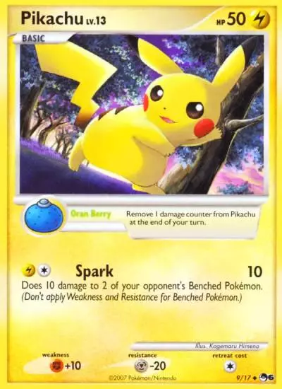 Pikachu 9/17 POP Series 6 Pokemon card