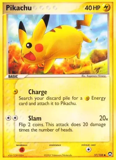 Pikachu 57/108 Power Keepers Pokemon card